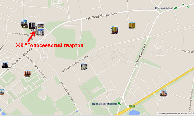 ЖК Голосеевский квартал на карте