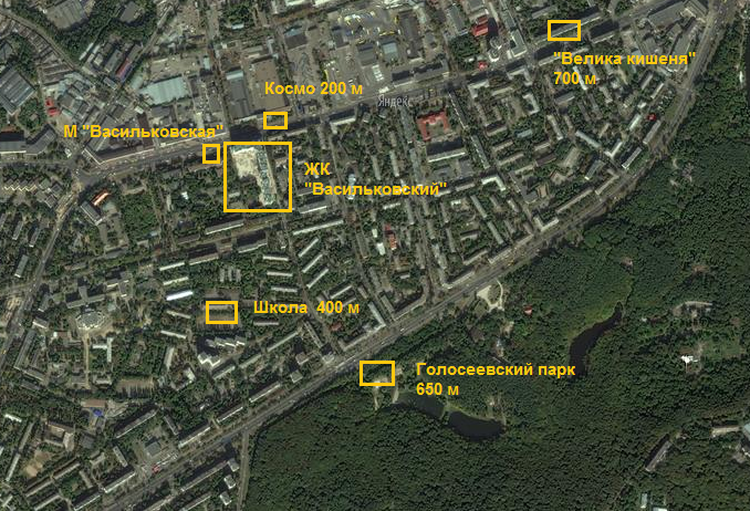 Жилой комплекс «Васильковский» на карте 3