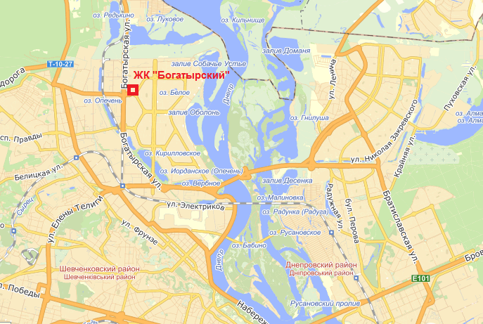 ЖК Богатырский на карте 1