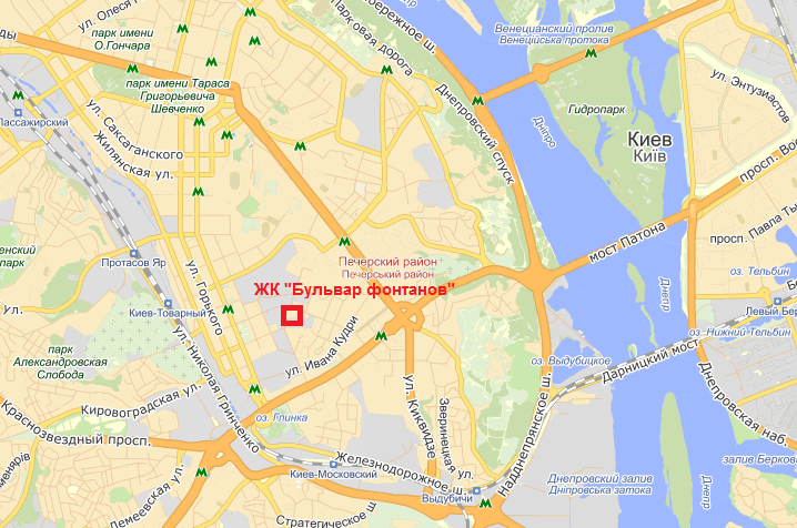 ЖК Бульвар фонтанов на карте 2