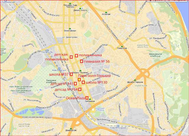 ЖК Парк-холл Горький на карте 1