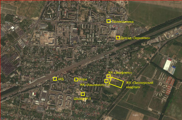 ЖК Пионерский квартал на карте 1