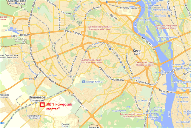 ЖК Пионерский квартал на карте 2