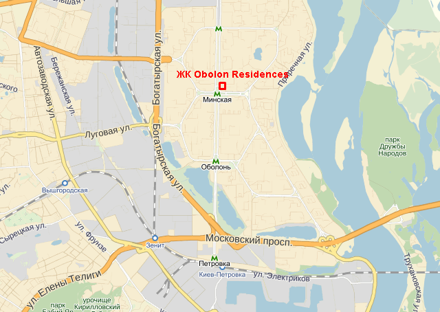 ЖК Obolon Residences на карте 1