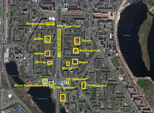 ЖК на Малиновского на карте 1