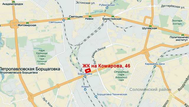ЖК на Комарова на карте 2