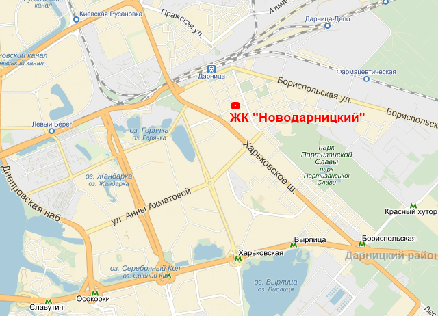 ЖК Новодарницкий на карте 1
