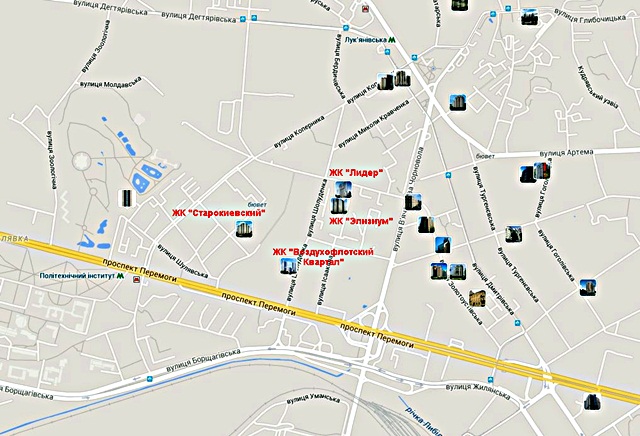 ЖК “Воздухофлотский квартал” на карте