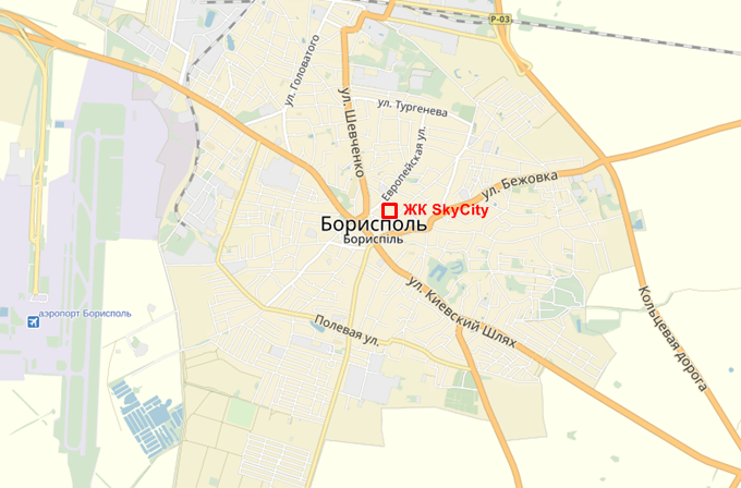 ЖК SkyCity в Борисполе на карте