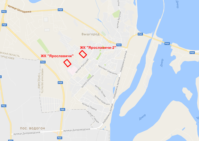ЖК Ярославичи-2 Вышгород на карте