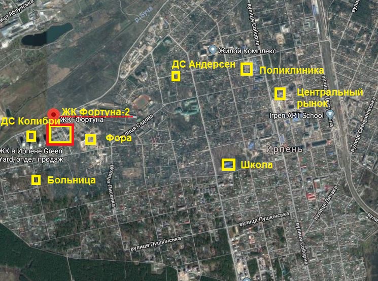 ЖК Фортуна 2 в Ирпене инфраструктура