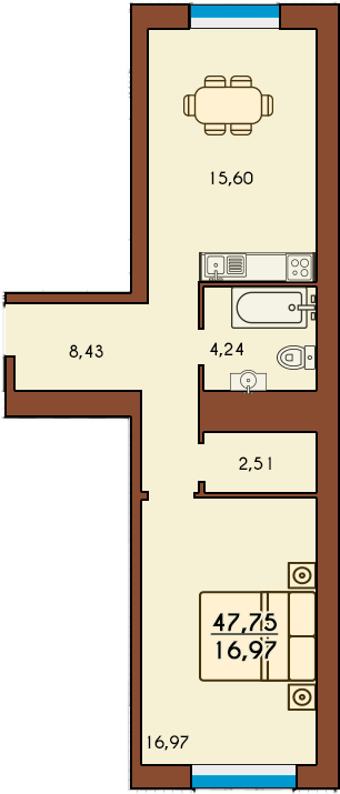 ЖК Лемонграс в Ирпене планировка однокомнатной квартиры