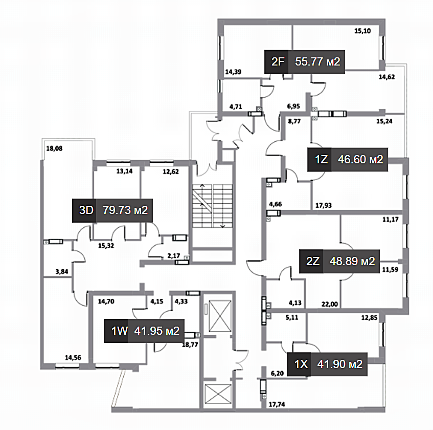 ЖК Грин Сайд в Ирпене поэтажный план дома четвертой секции