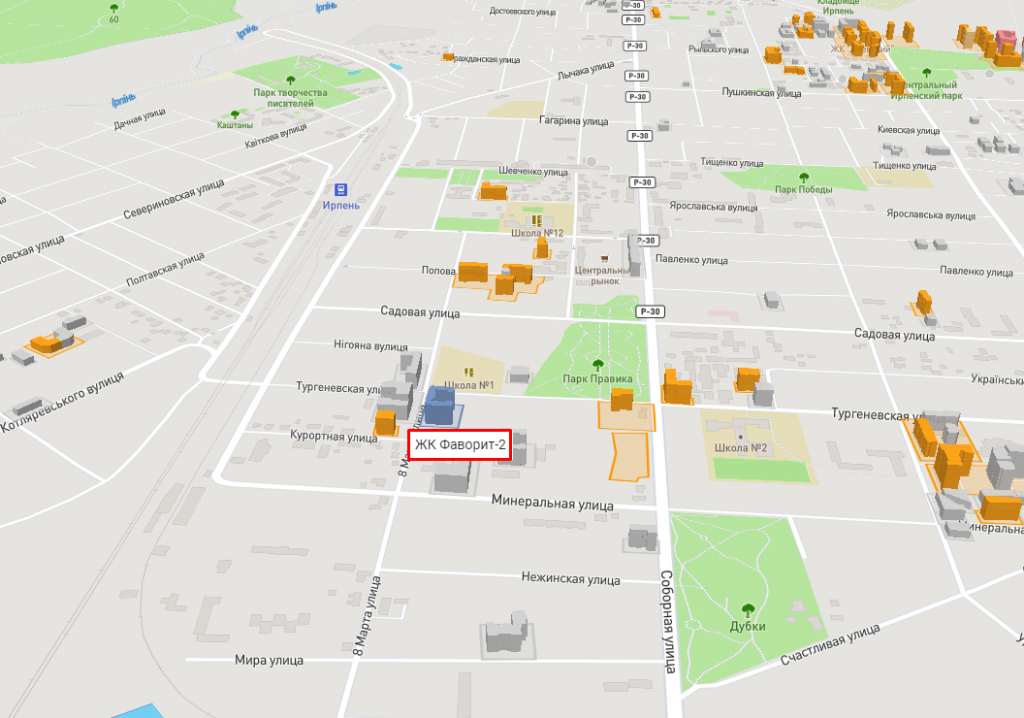 ЖК Фаворит 2 в Ирпене на карте