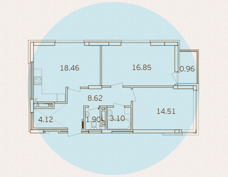ЖК Варшавский микрорайон от Столица Групп планировка квартиры с двумя спальнями