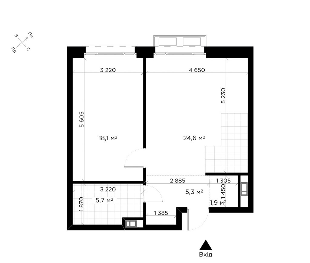 ЖК Диаданс от ЕНСО стандартная планировка однокомнатной квартиры