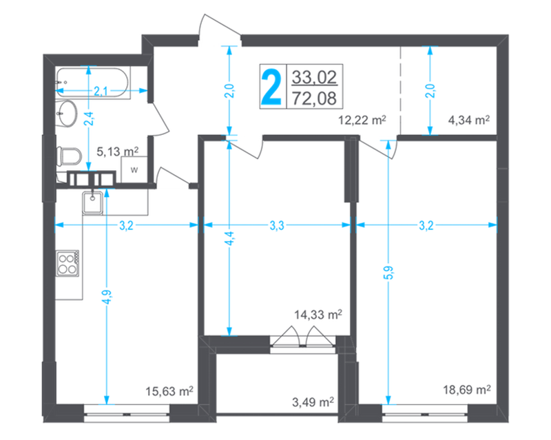 ЖК Соломенский планировка двухкомнатной квартиры
