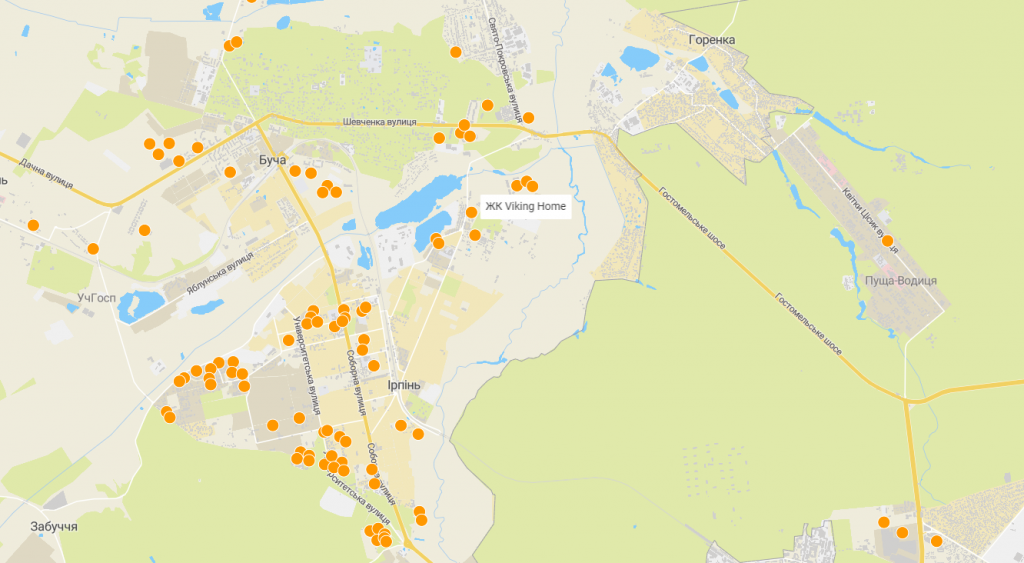 ЖК Викинг Хоум в Ирпене на карте