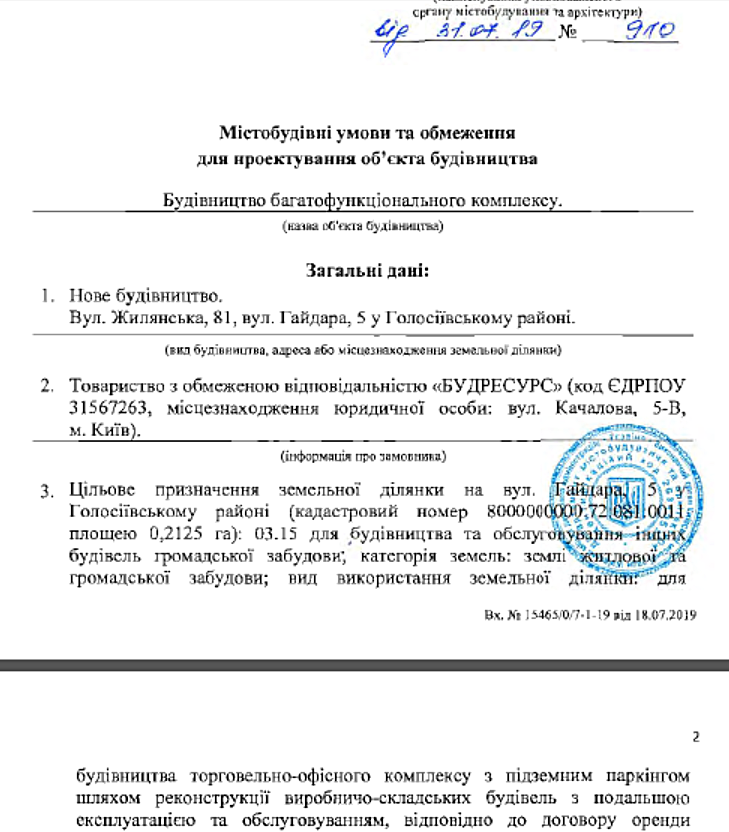 Будущая новостройка на ул Жилянская 81 и Гайдара 5 выданные государственные условия и ограничения