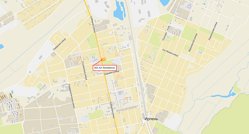 ЖК Арт Резиденс в Ирпене на карте