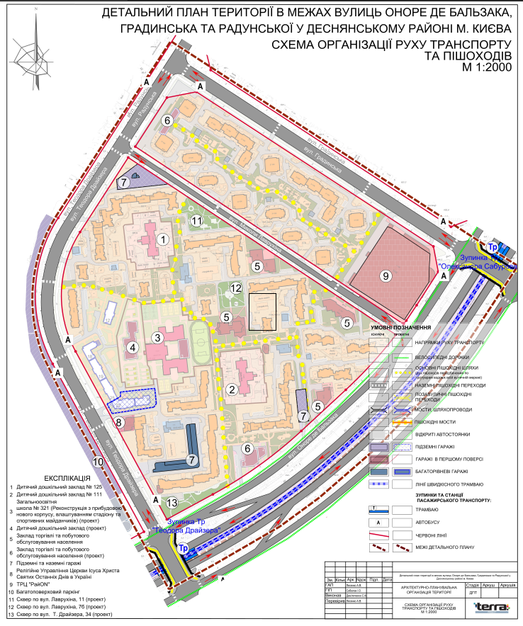 Детальный план территории Троещины дорожно транспортная сеть