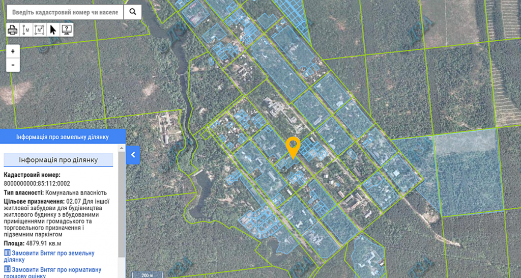 ЖК Пуща Хаус в Пуще Водице данные кадастровой карты о земельном участке