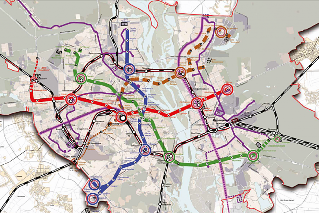 Схема киевского метрополитена нового Генплана столицы