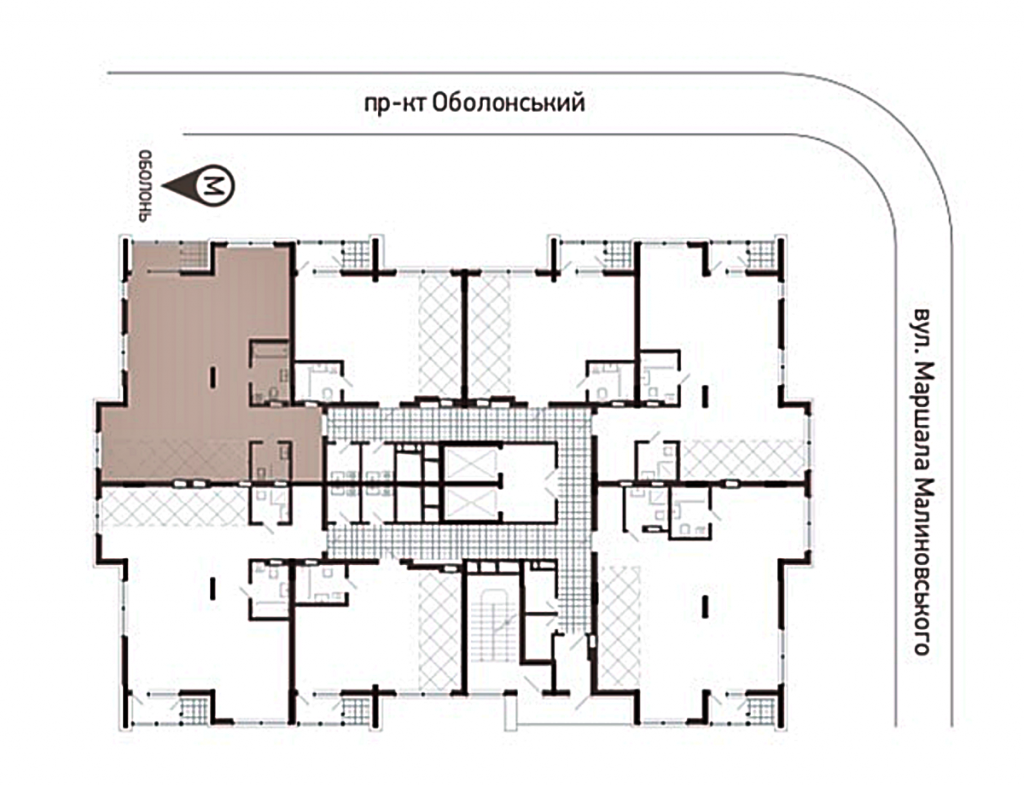 ЖК Obolon Plaza план этажа