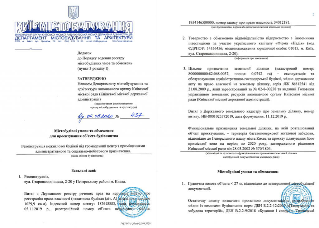 Ограничения на проектирование объекта строительства по ул. Старонаводницкая, 2-20