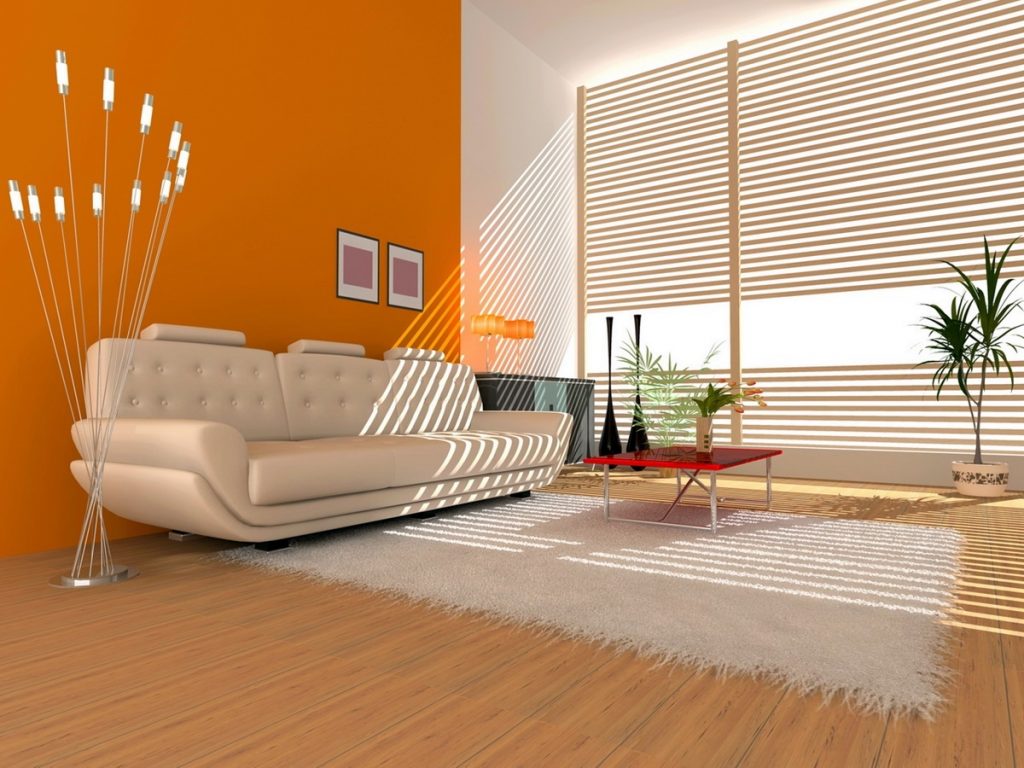 Пример оранжевого цвета в интерьере