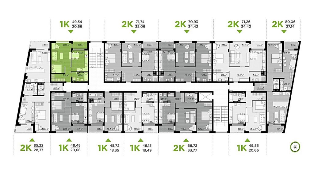 ЖК Park Town план этажа 6 дома
