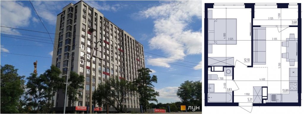 ЖК Современный квартал статус строительства и пример однокомнатной квартиры