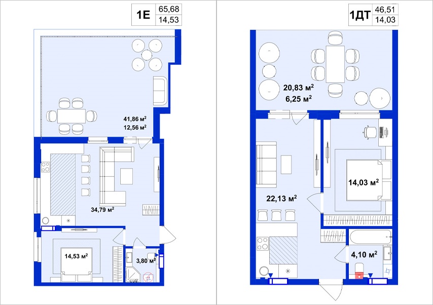 ЖК Utlandia-2 пример планировки однокомнатной квартиры