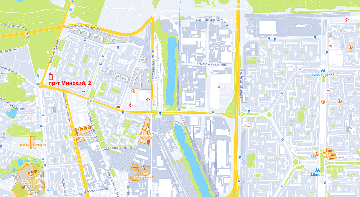 Новый ЖК на проспекте Минском на карте
