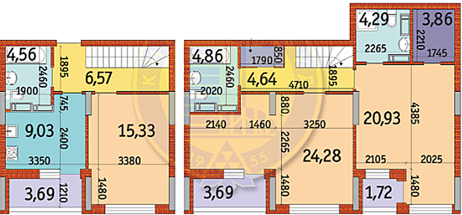 ЖК Отрада пример планировки трехкомнатной квартиры
