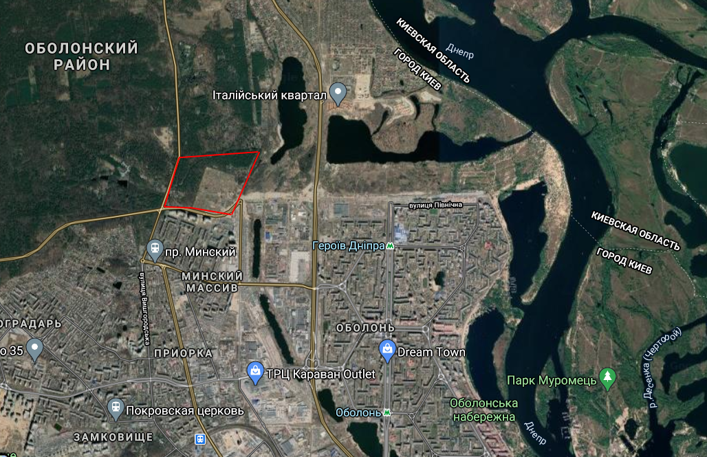 Детальный план территории Минского массива территория