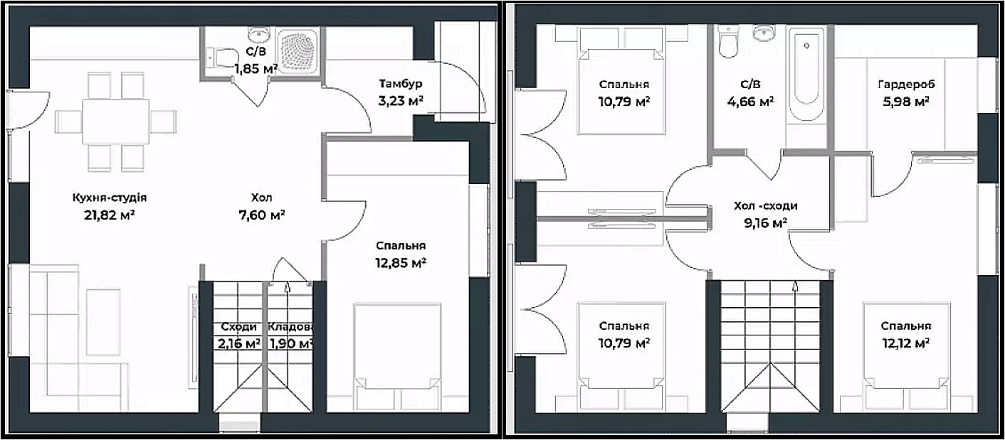 КГ Idilika Home планировка таунхауса площадью 105 квадратных метров