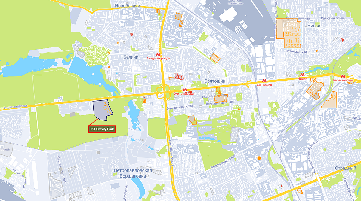 ЖК Гравити Парк на карте